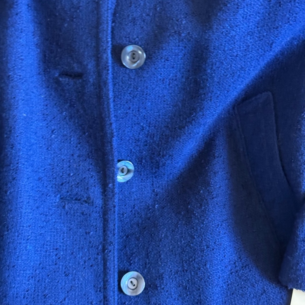 Vintage Blue Wool Coat 1960s Mod Swing Women’s Medium 38” Bust Weatherbee Jacket - Picture 13 of 16